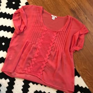 Bar III sheer coral blouse - size S